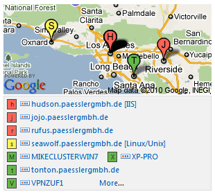 The Google Maps feature in PRTG 8