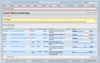 Alarms and warnings in the network management software