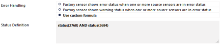 Sensor Factory Status Definition Sensor Factory Status Definition