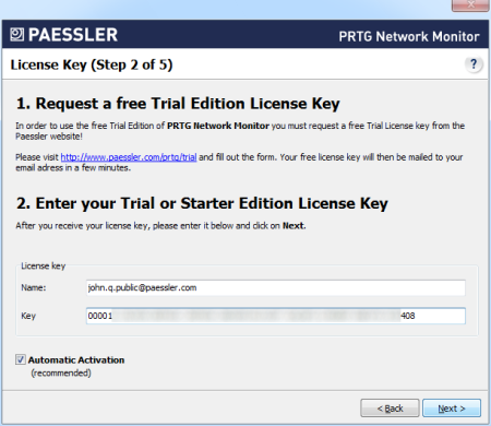 Step 2 - Trial License or Starter Edition Key