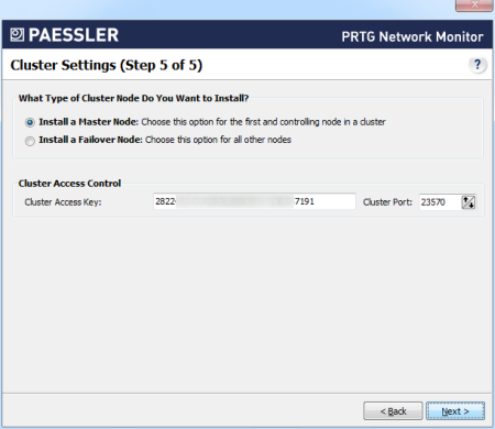 Cluster Settings Master Node