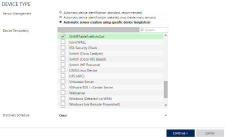 Execute the auto-discovery using your SNMP Custom Table template